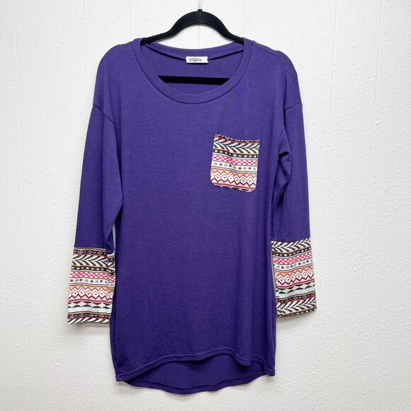 Styleword Tunic Sweater Dress Womens Medium Bohemian Loungewear Relaxed Pullover - Picture 1 of 12